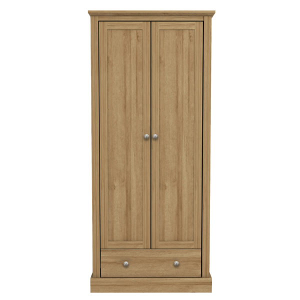 Devon Charcoal and Oak 2 Door Wardrobe - Image 2