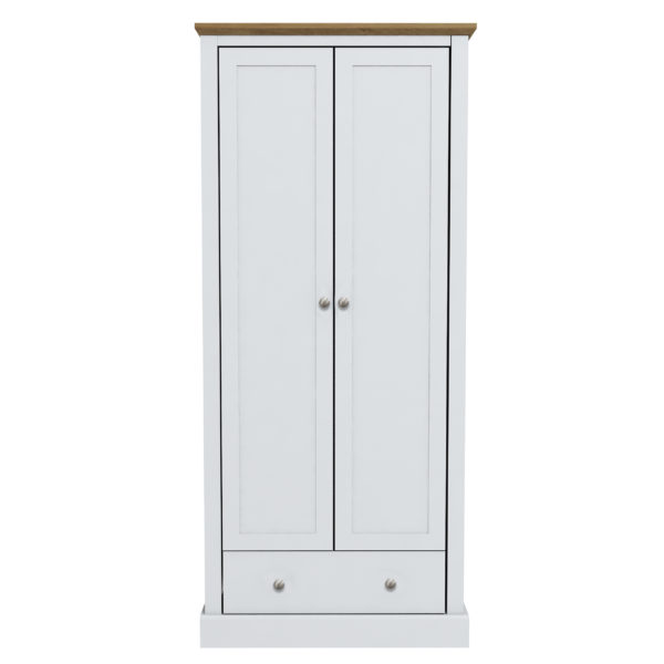 Devon Charcoal and Oak 2 Door Wardrobe - Image 3
