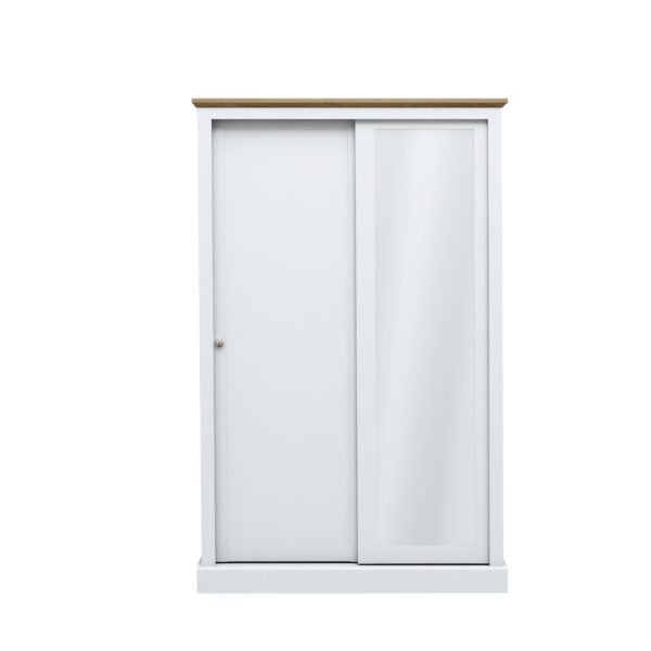 Devon Charcoal and Oak 2 Door Siding Wardrobe - Image 3