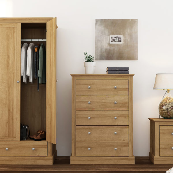 Devon Oak 2 Door Wardrobe - Image 4