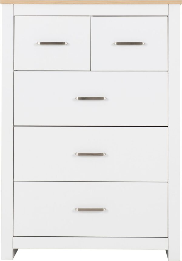 Portland White 3+2 Drawer Chest