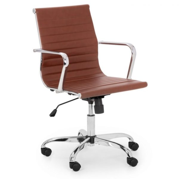 Gio Office Chair Brown/Chrome - Image 2